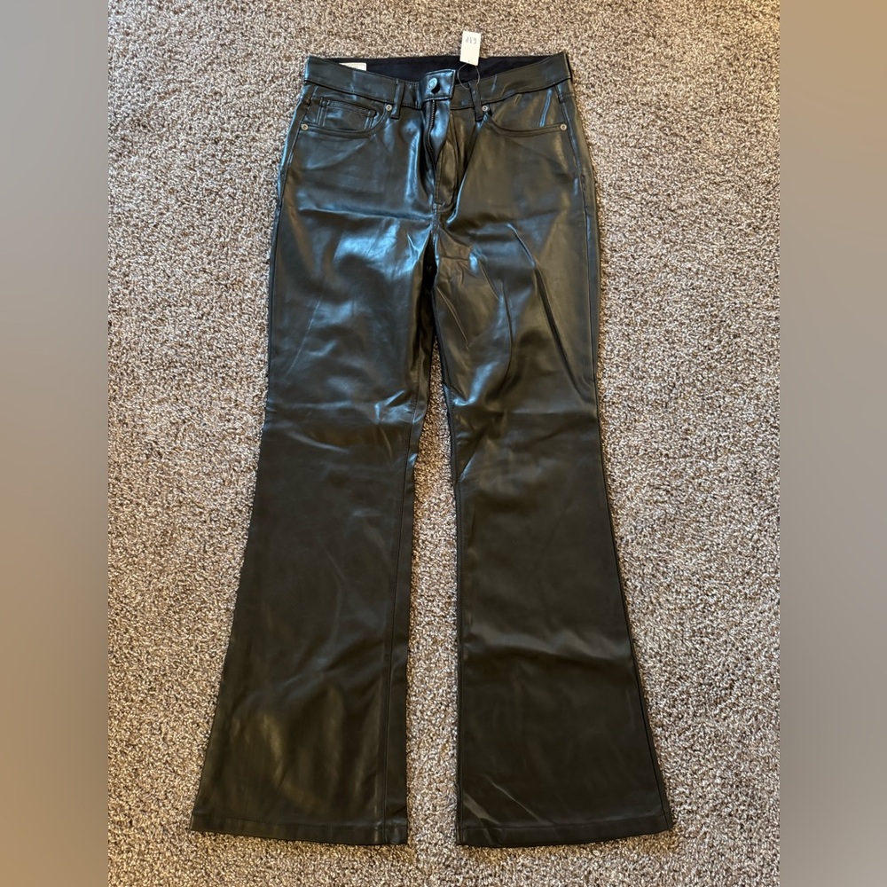 GAP faux leather high rise 70s flare